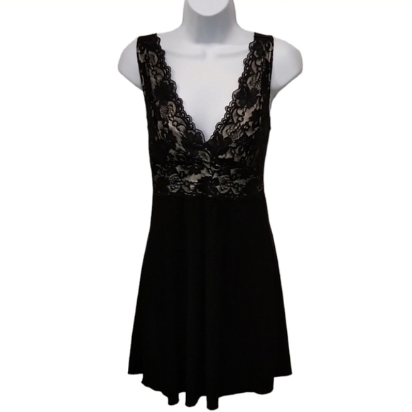 Lipstick Boutique Dresses Deep Vneck Lace Scalloped Front Mini